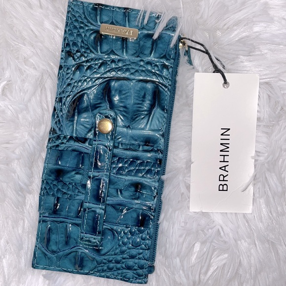 Brahmin LORELEI Melbourne Bottle Blue + Credit Card Wallet! NEW! Closet Purge.. - Picture 4 of 5